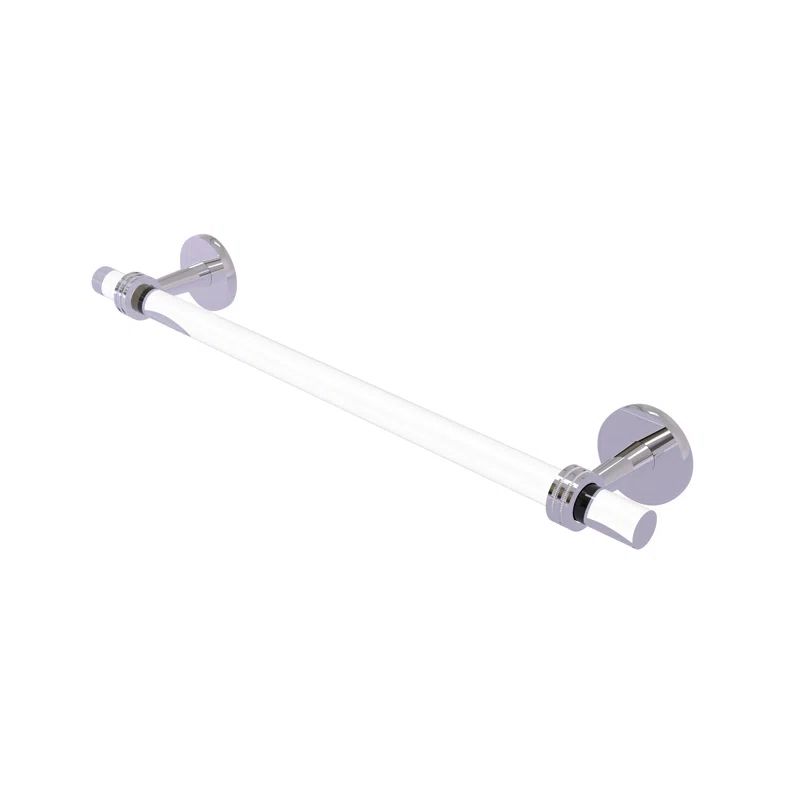 Polished Chrome and Clear Acrylic Wall Mounted Towel Bar