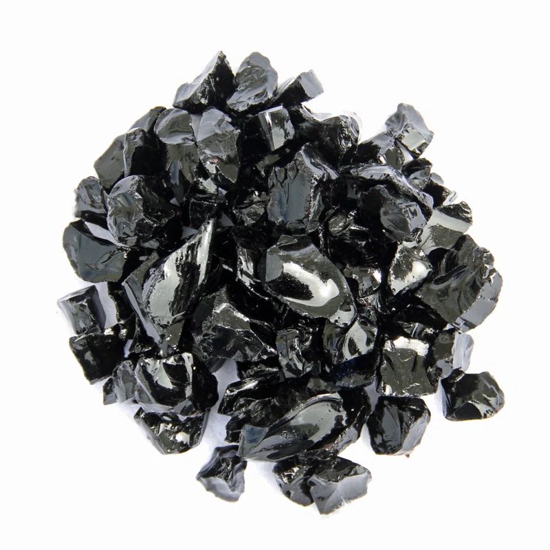 Black Recycled Fire Pit Glass, 20lbs