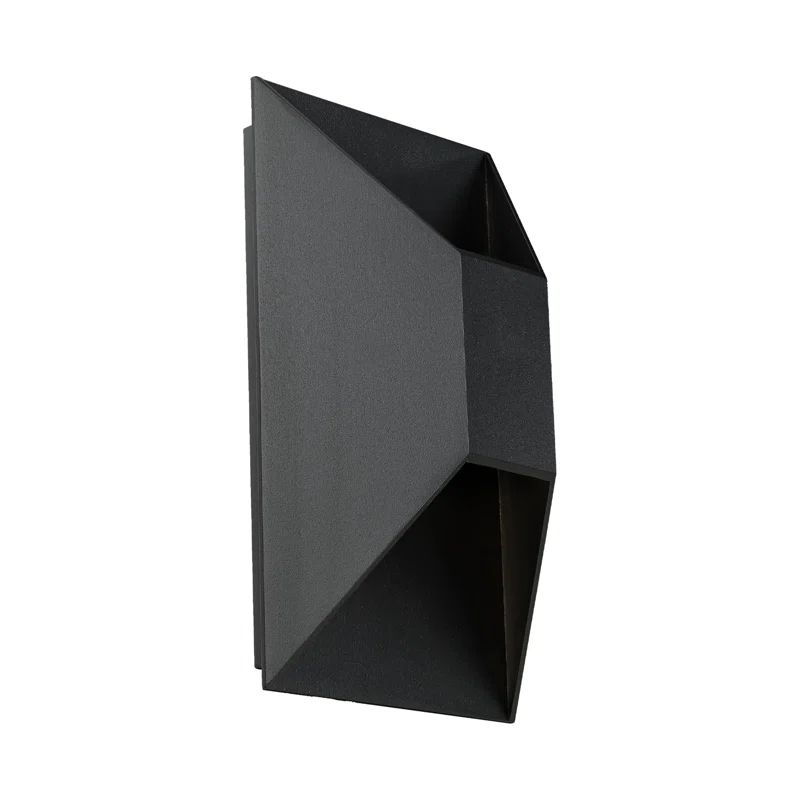Matte Black Dimmable LED Wall Sconce with Etched Glass