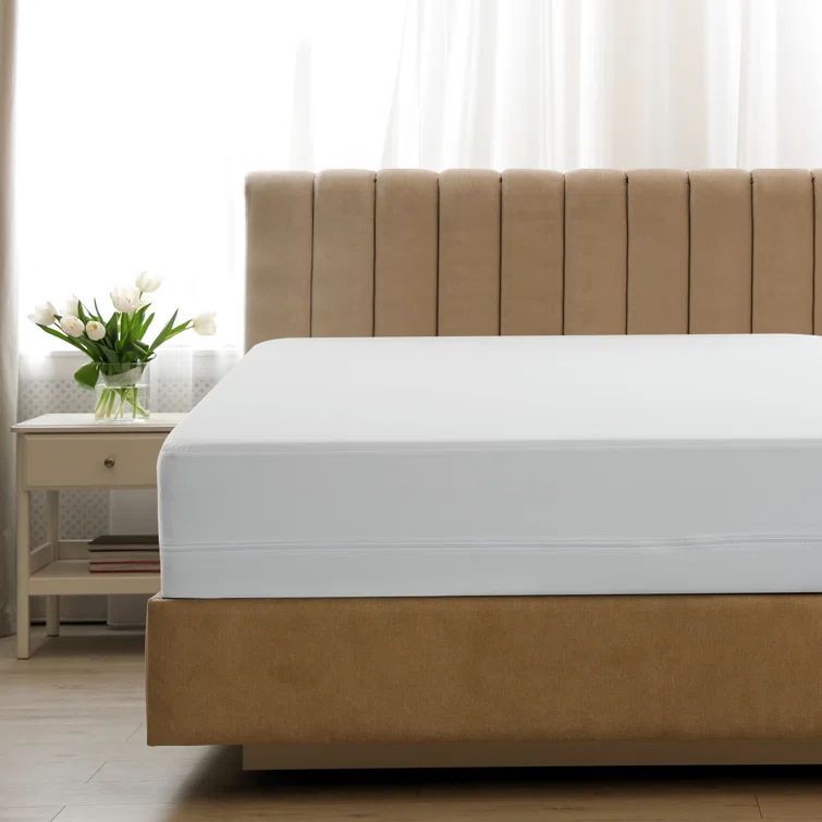 Twin White Waterproof Zippered Mattress Encasement Protector