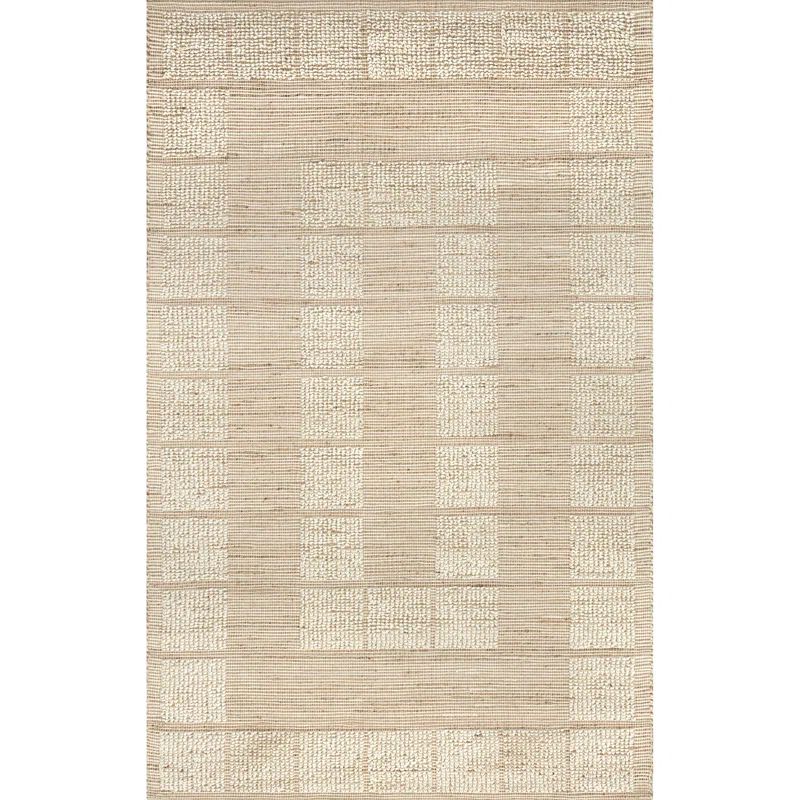 Ivory Textured Jute and Wool Rectangular 8' x 10' Area Rug