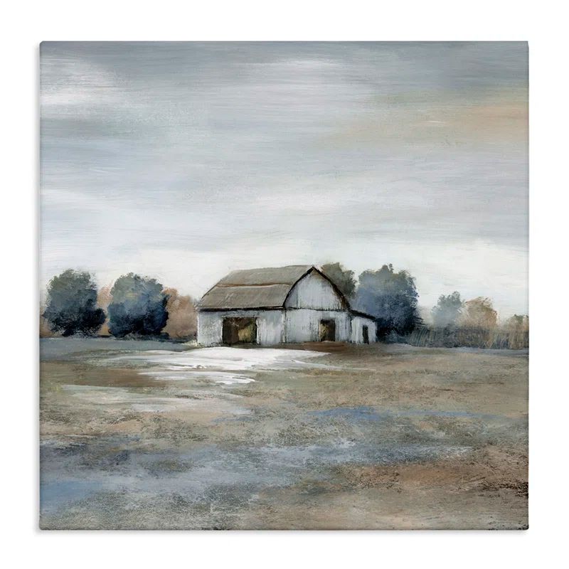 Neutral Tones Farm Landscape Acrylic Canvas Wall Art, 30" x 30"