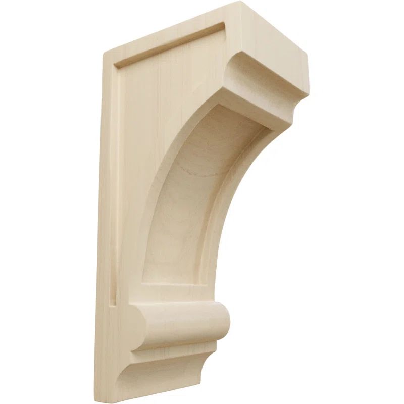 10" Unfinished Rubberwood Recessed Corbel