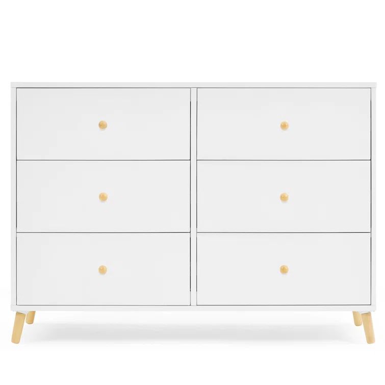 Bianca White and Natural 6-Drawer Nursery Dresser