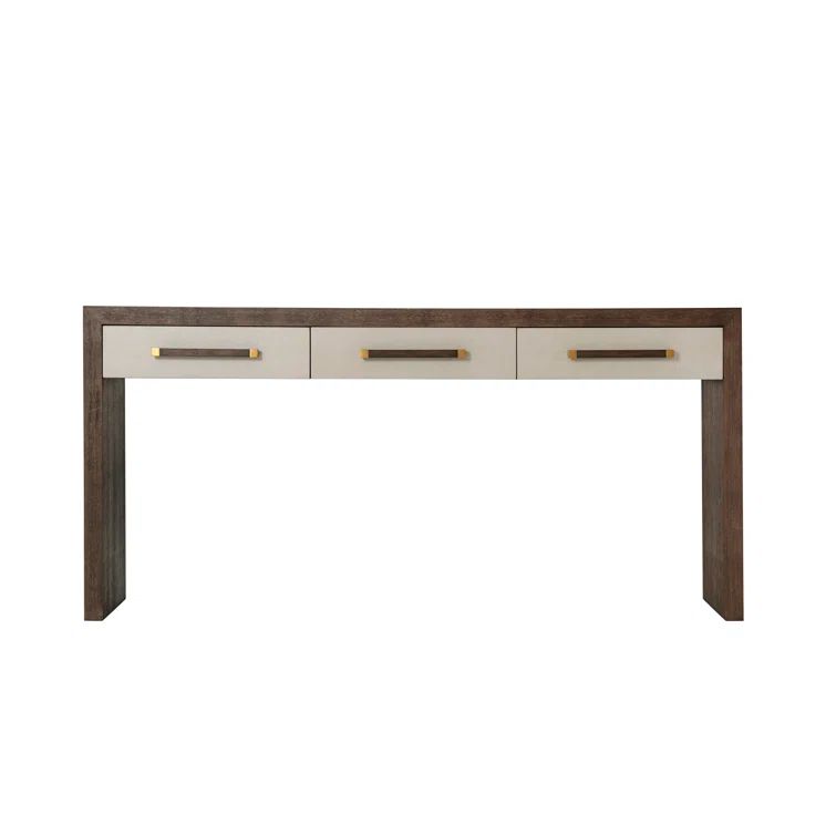 Anise Brown Wood and Metal 3-Drawer Console Table
