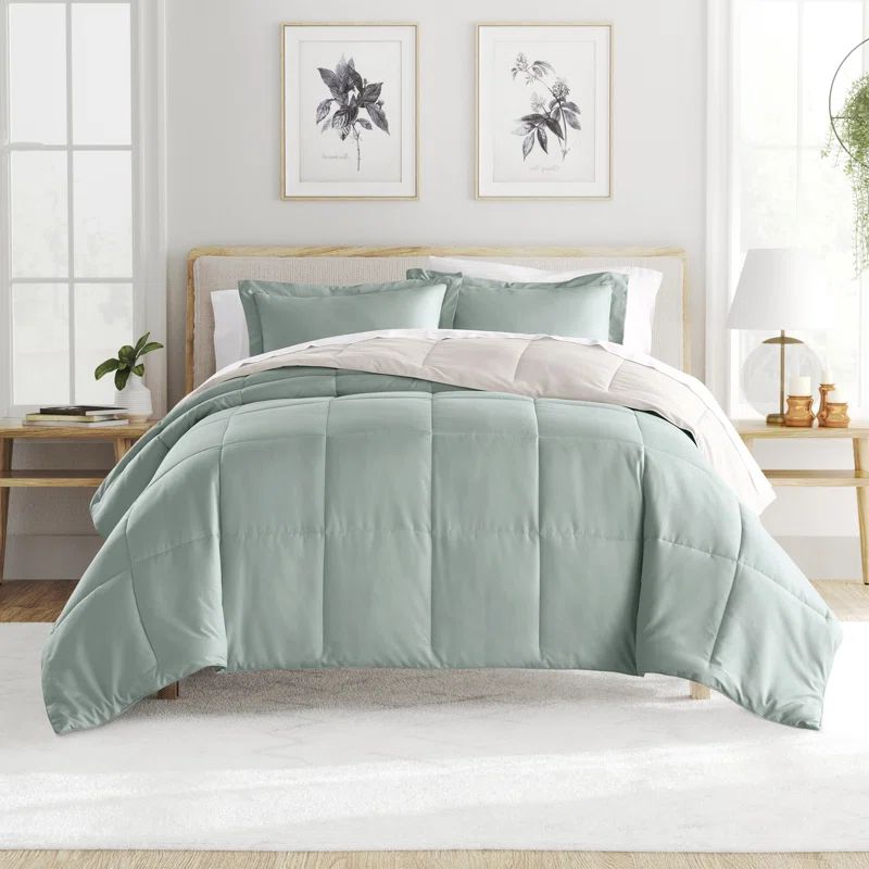 Eucalyptus and Natural Reversible Down Alternative Full Comforter Set