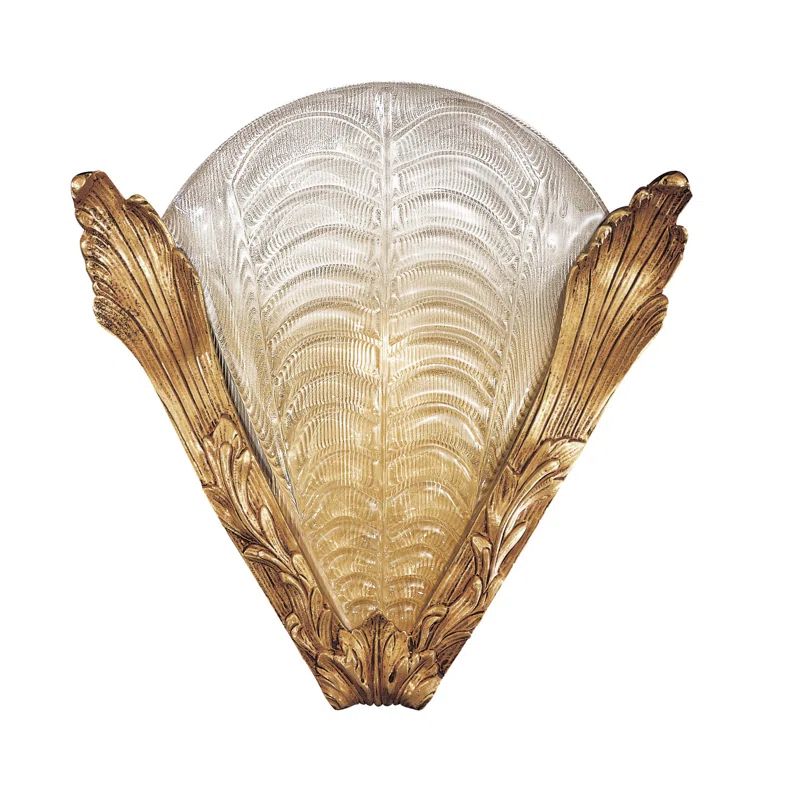 French Gold Murano Glass Flush Mounted Wall Sconce