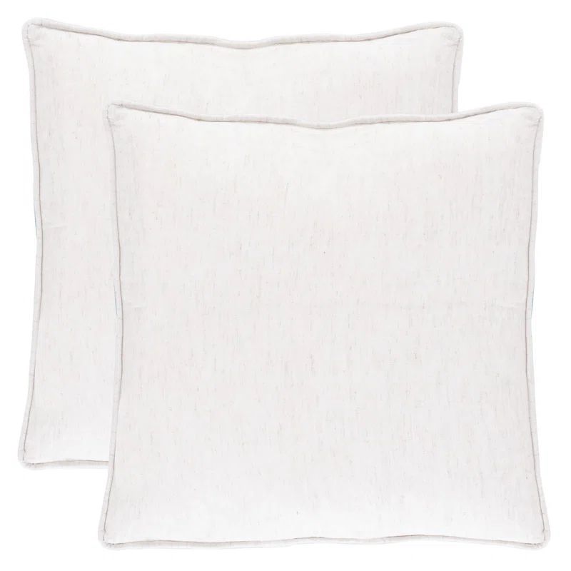 Dylan 18" Blue Cotton Linen Paisley Throw Pillows, Set of 2