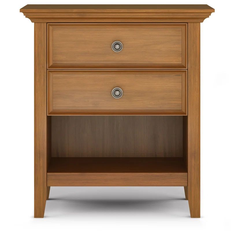 Amherst Light Golden Brown Solid Wood 2-Drawer Nightstand