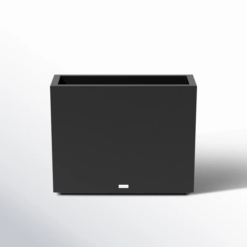 Black Rectangular Recycled Plastic Outdoor Planter