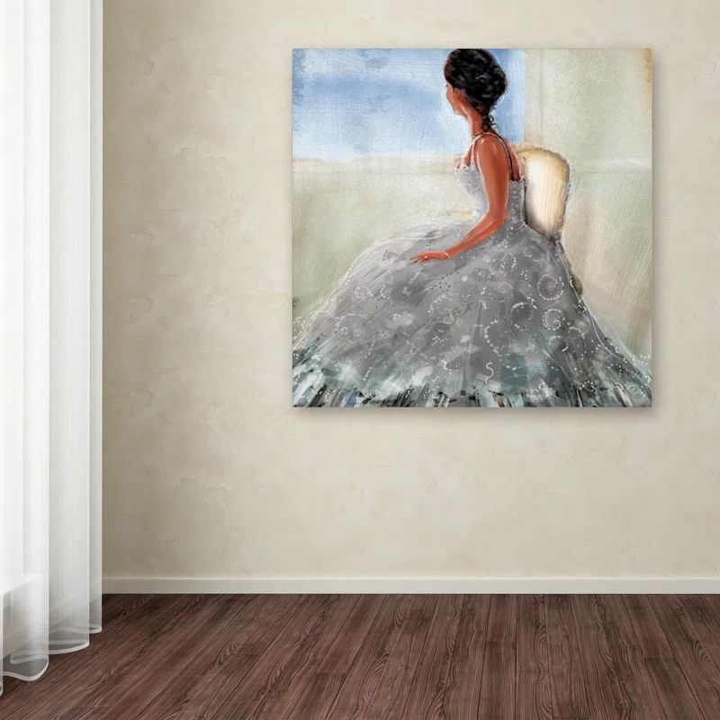 Lady in Blue Dress Gallery-Wrapped Canvas Art