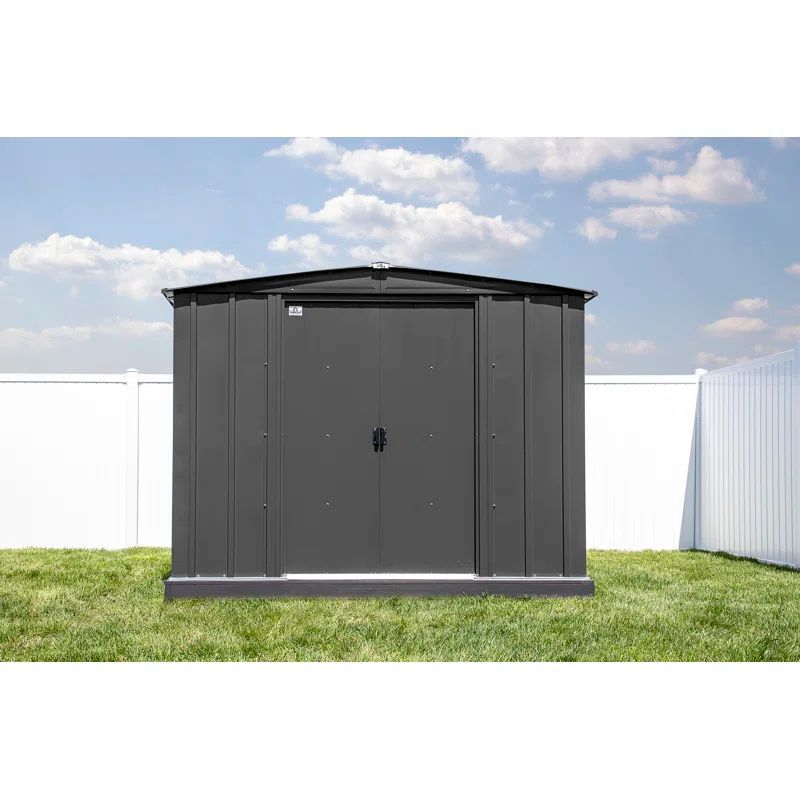 8 ft. x 6 ft. Charcoal Galvanized Steel Storage Shed Kit