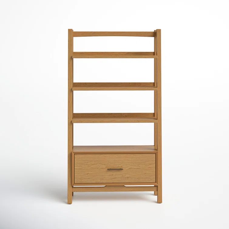 Acorn Wood Ladder Bookcase with Full Extension Drawer