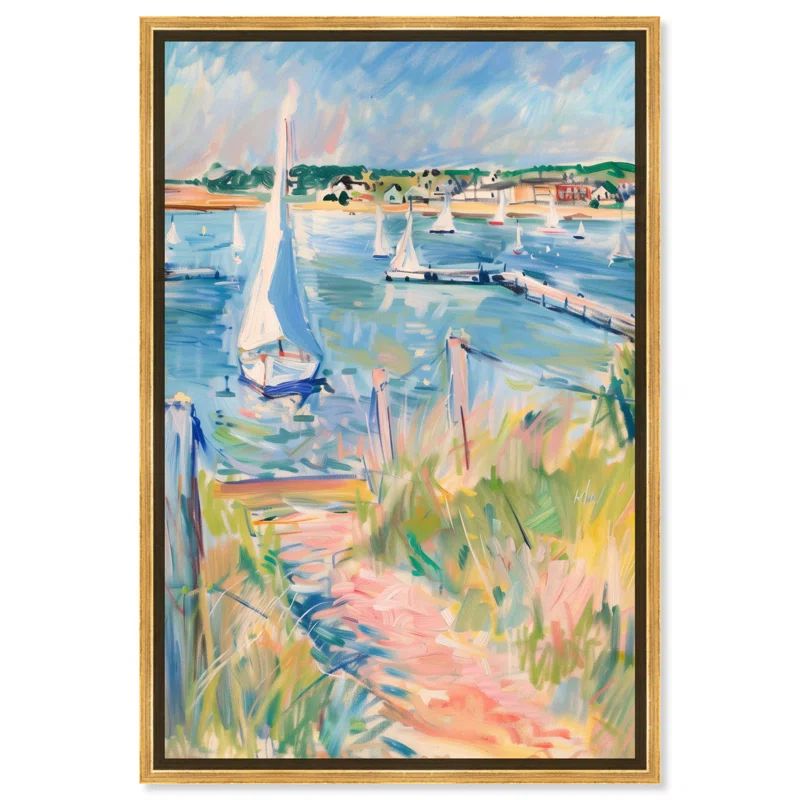 Vibrant Coastal Abstract Canvas Wall Art, 36" x 24"