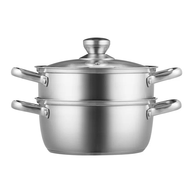 Stainless Steel 9.5'' Steamer Pot with Basket Insert