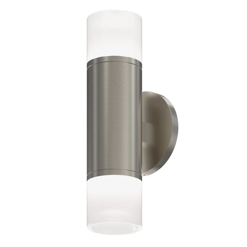 Dimmable Nickel LED Wall Sconce with Geometric Design