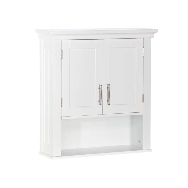 White MDF Two-Door Wall Mount Medicine Cabinet