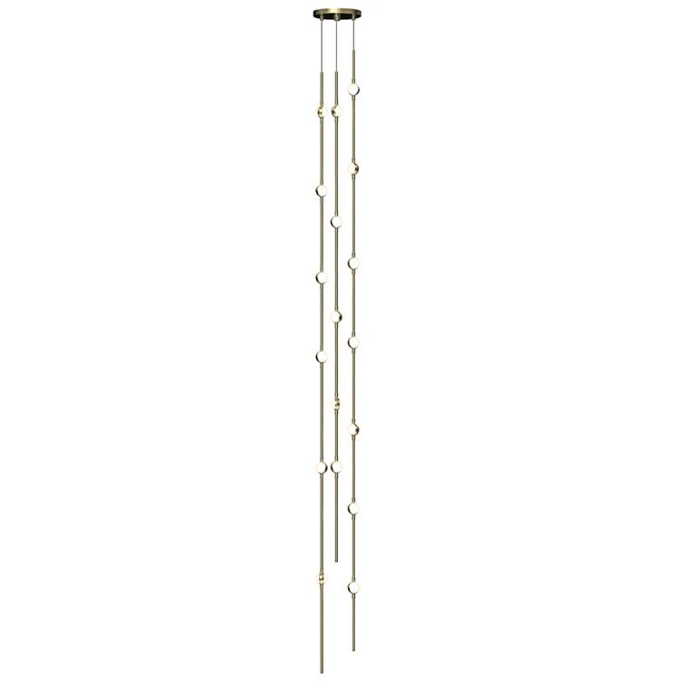 Andromeda Satin Nickel & Crystal LED Tall Pendant Light