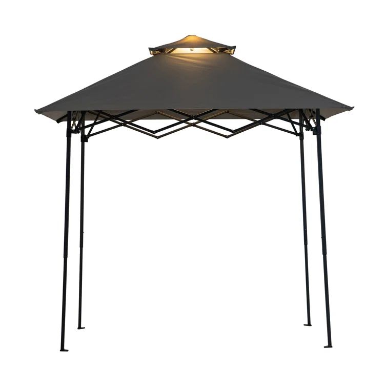 Gray 5' x 8' Foldable Grill Gazebo with Magnetic LED Light