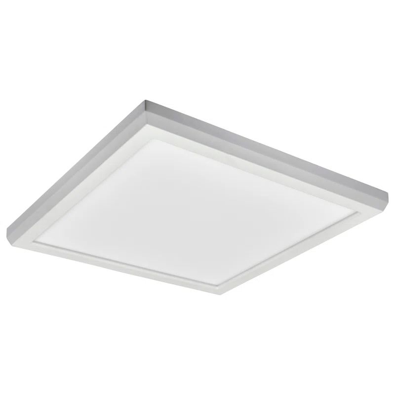 White Aluminum 9" Square LED Flush Mount Light