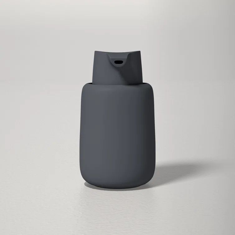 Magnet Charcoal Ceramic Soap Dispenser with Soft-Touch Finish