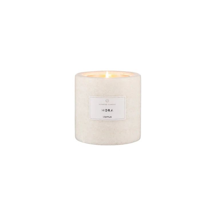 Small Beige Marble Scented Candle with Mora Fragrance