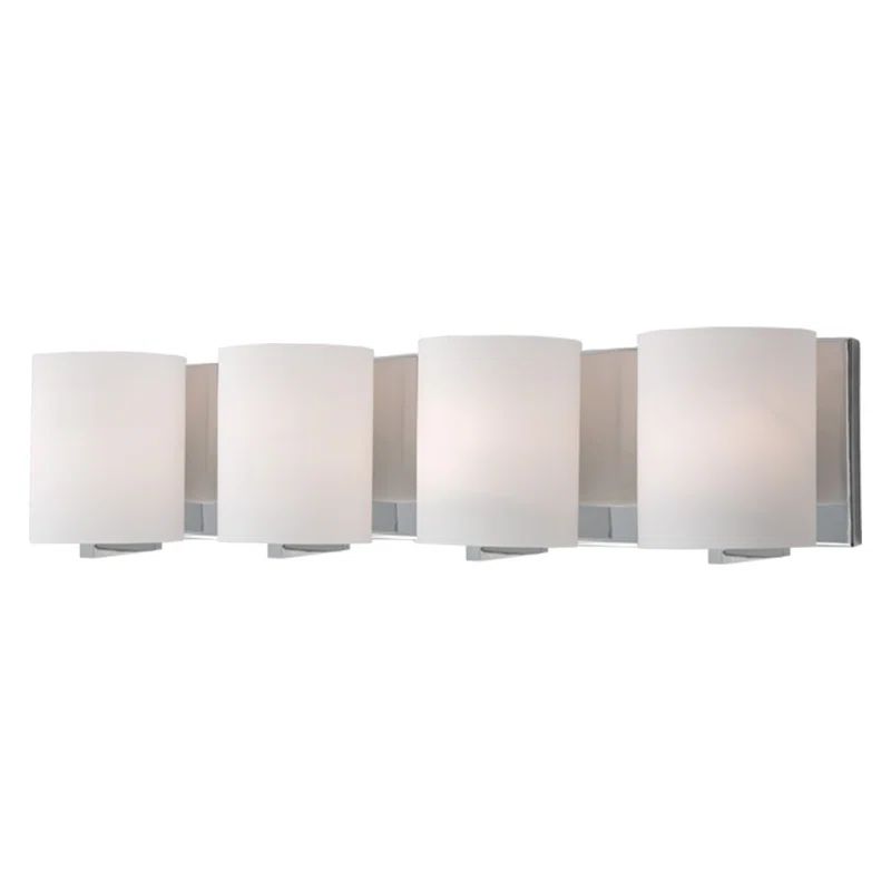 Bridgewater Chrome 4-Light Vanity with Opal Glass Shades