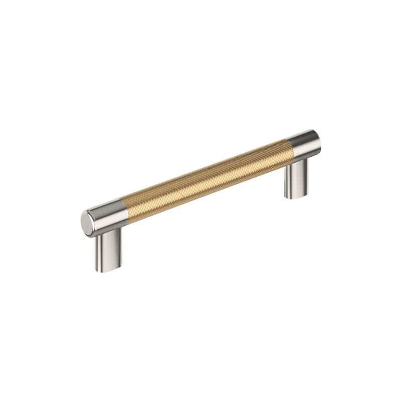 Polished Nickel and Champagne Bronze 6-5/16 inch Bar Pull