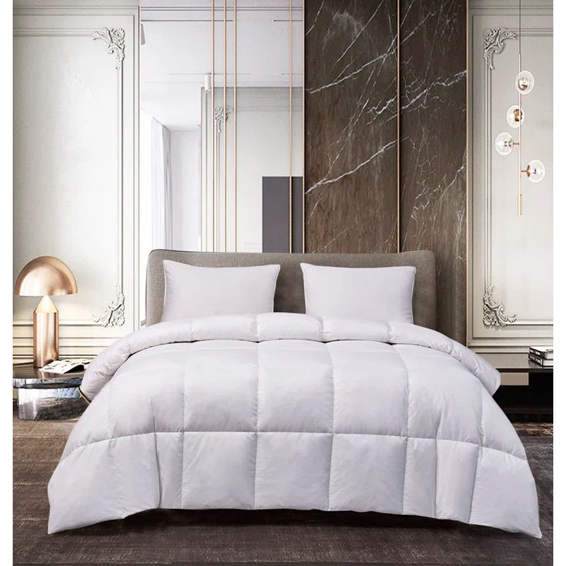 Twin White Cotton Down Feather Bedspread