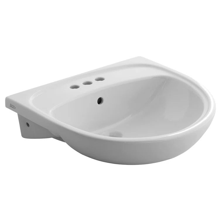Mezzo 21.5'' White Ceramic Semi-Countertop Bathroom Sink