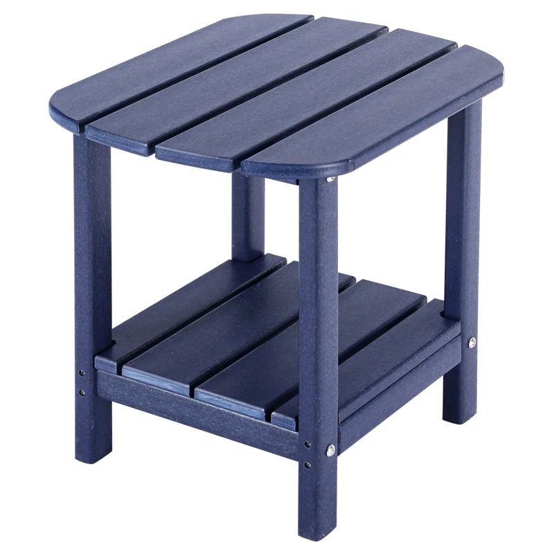 Navy Blue Resin Outdoor Adirondack Side Table