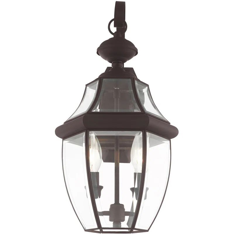 Bronze 20.25" Outdoor Wall Lantern with Clear Glass Shade