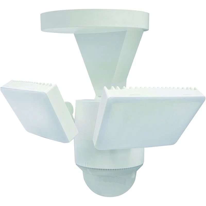 White Dual Head LED Outdoor Security Flood Light