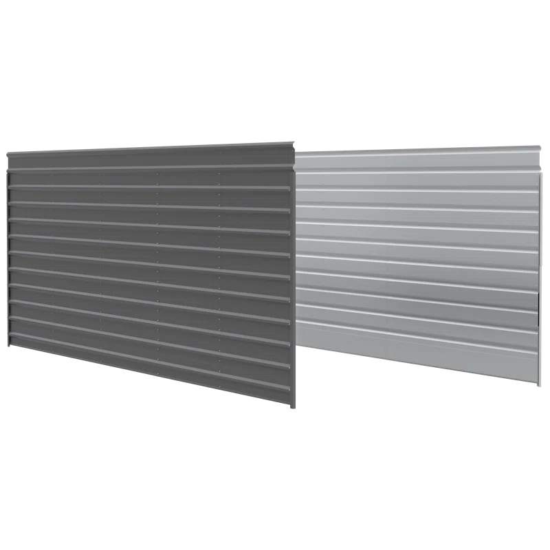 Charcoal Galvanized Steel Two-Sided Carport Enclosure Kit