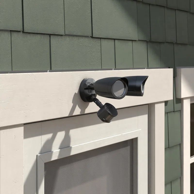 Black Dual Head LED Motion Sensor Security Flood Light