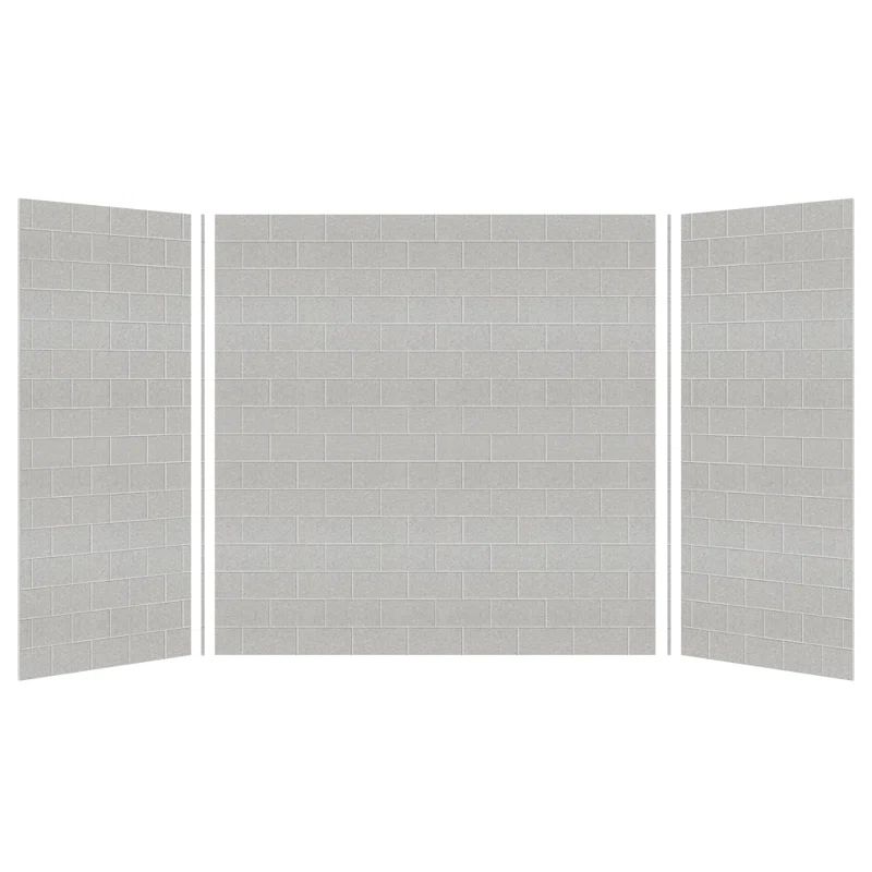 Gray Beach 36 x 60 Solid Surface Subway Tile Shower Wall Kit