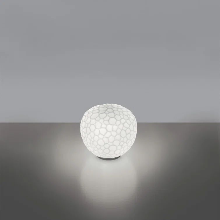 White Glass Globe Table Lamp with Technopolymer Base