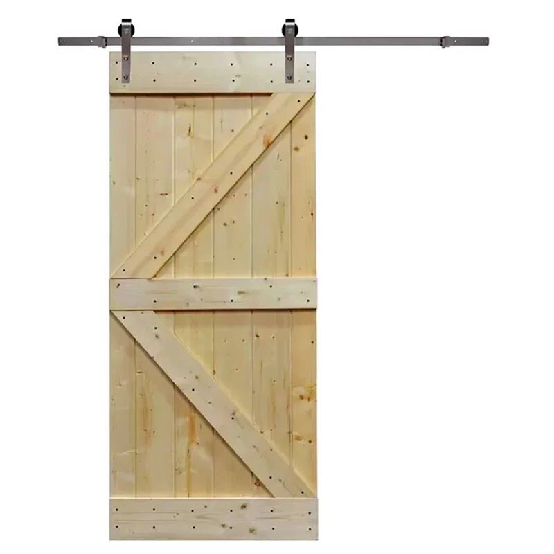 Unfinished Knotty Pine 38" x 84" Sliding Barn Door