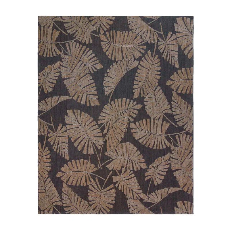 Reyn Spooner Tropical Essence Black 5' x 7' Easy-Care Area Rug