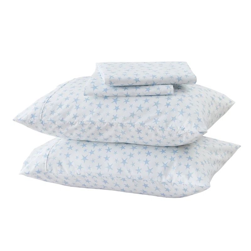 Twin Blue Starfish Coastal Microfiber Sheet Set
