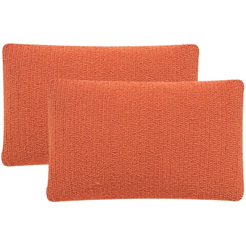 Tropical Orange Rectangular Outdoor Throw Pillow Set