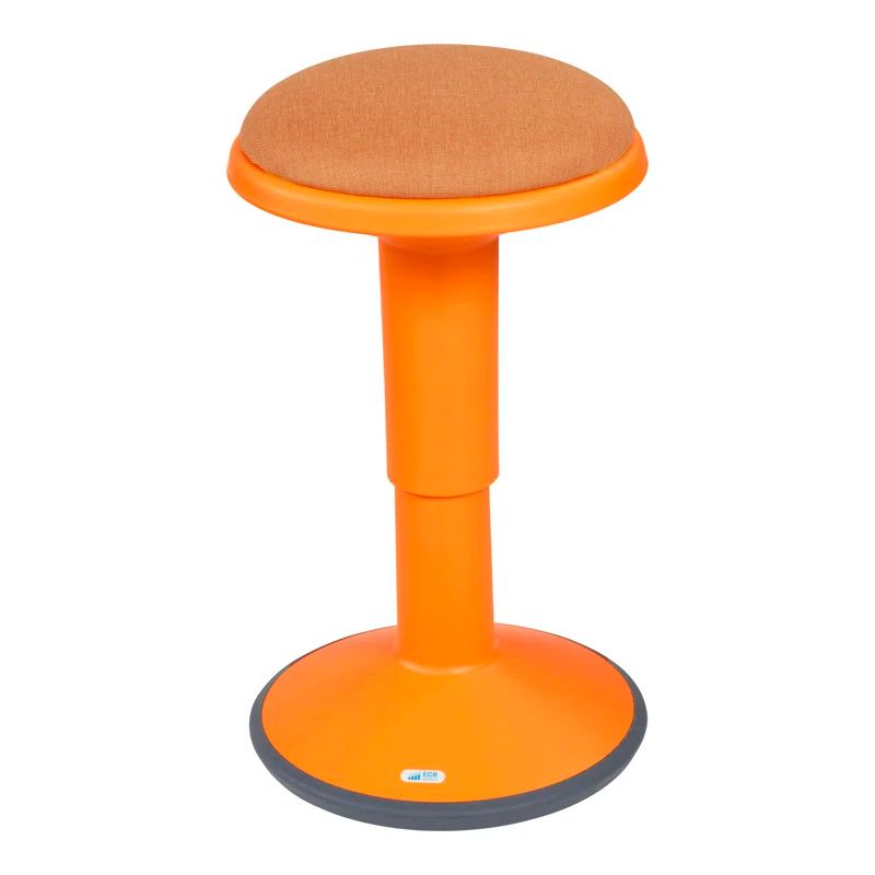 Adjustable Height Orange Wobble Stool with Non-Slip Seat