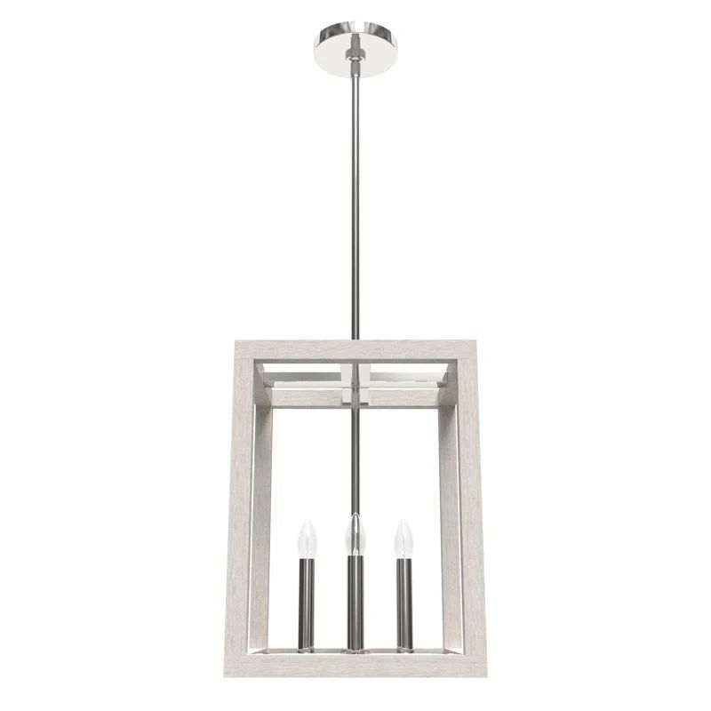 Squire Manor 4-Light Distressed White Chrome Pendant