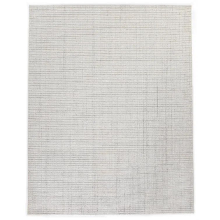Amaud Handmade Gray Wool and Viscose 9' x 12' Rug