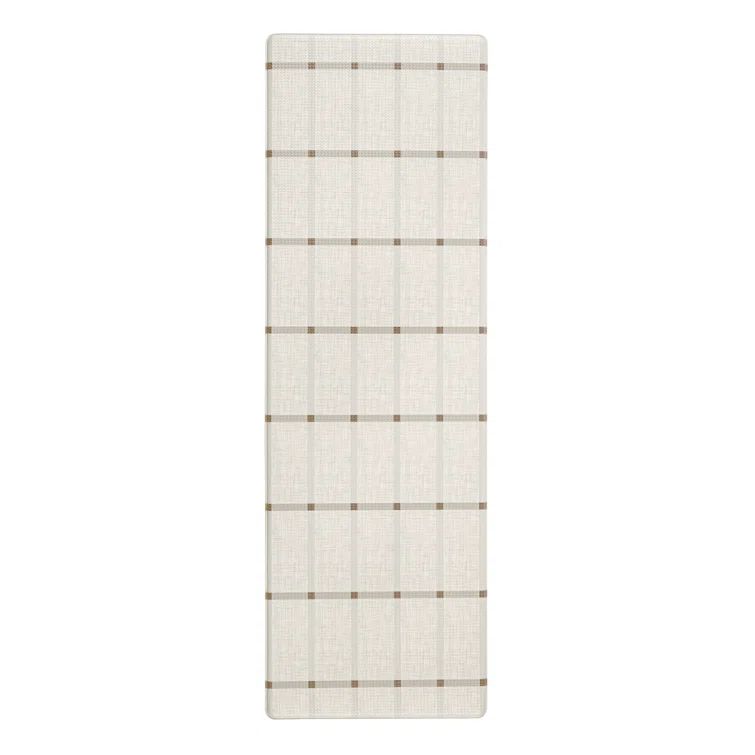 Beige Geometric Memory Foam Anti-Fatigue Mat, 18" x 39"