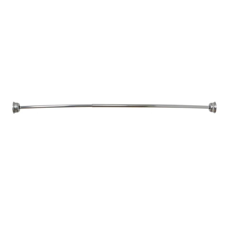 Adjustable Chrome Aluminum Curved Shower Rod, 45-72 Inches