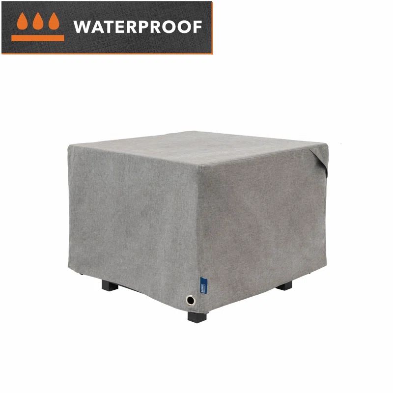 Granite Gray Waterproof Square Fire Pit Table Cover, 32" x 22"