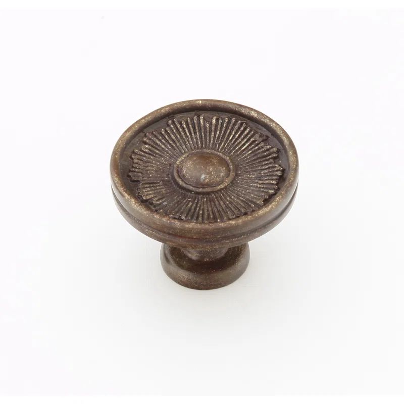Elegant Bronze Sunburst Cabinet Knob with Mounting Hardware