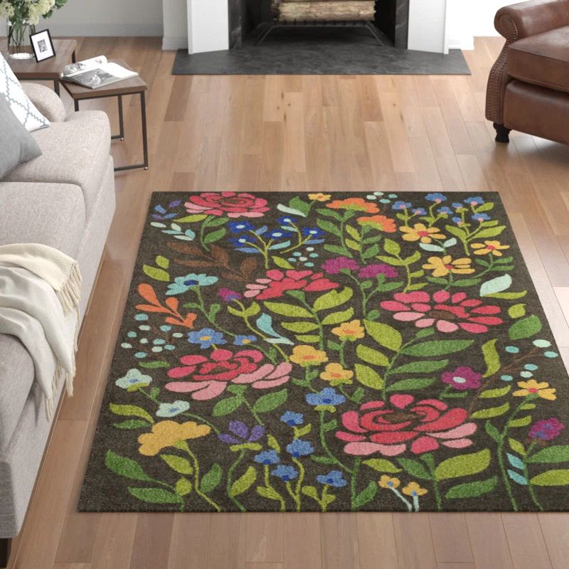 Floral Multicolor Hand-Tufted Wool 4' x 6' Area Rug