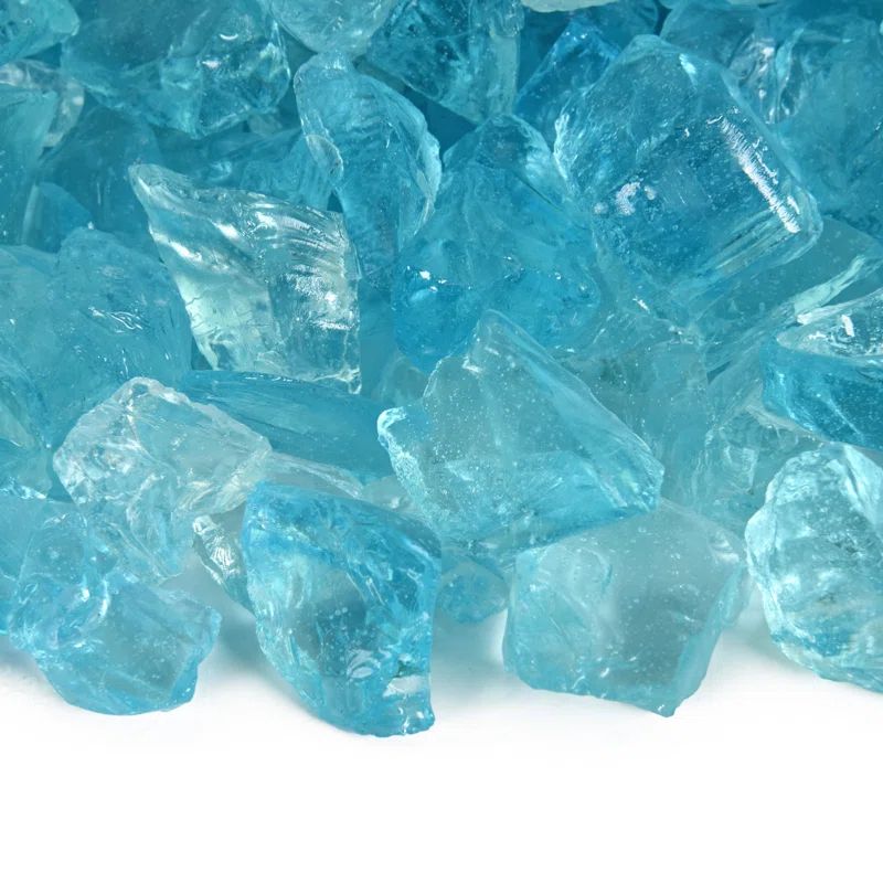 Teal Lagoon Crushed Fire Pit Glass, 10 lbs, 1/2"-3/4"